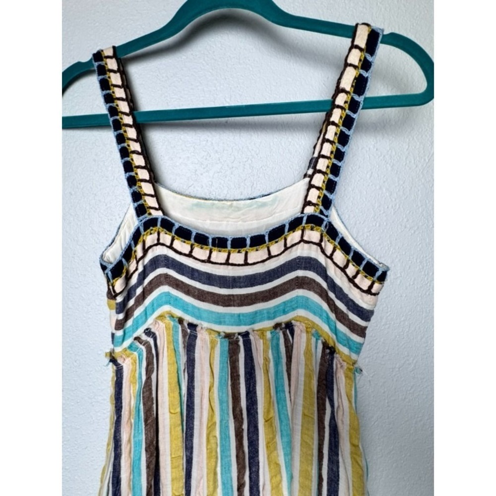 Anthropologie Rainbow Maxi Dress Women's 6P‎ Multi Striped Boho Chic Summer - Picture 12 of 15